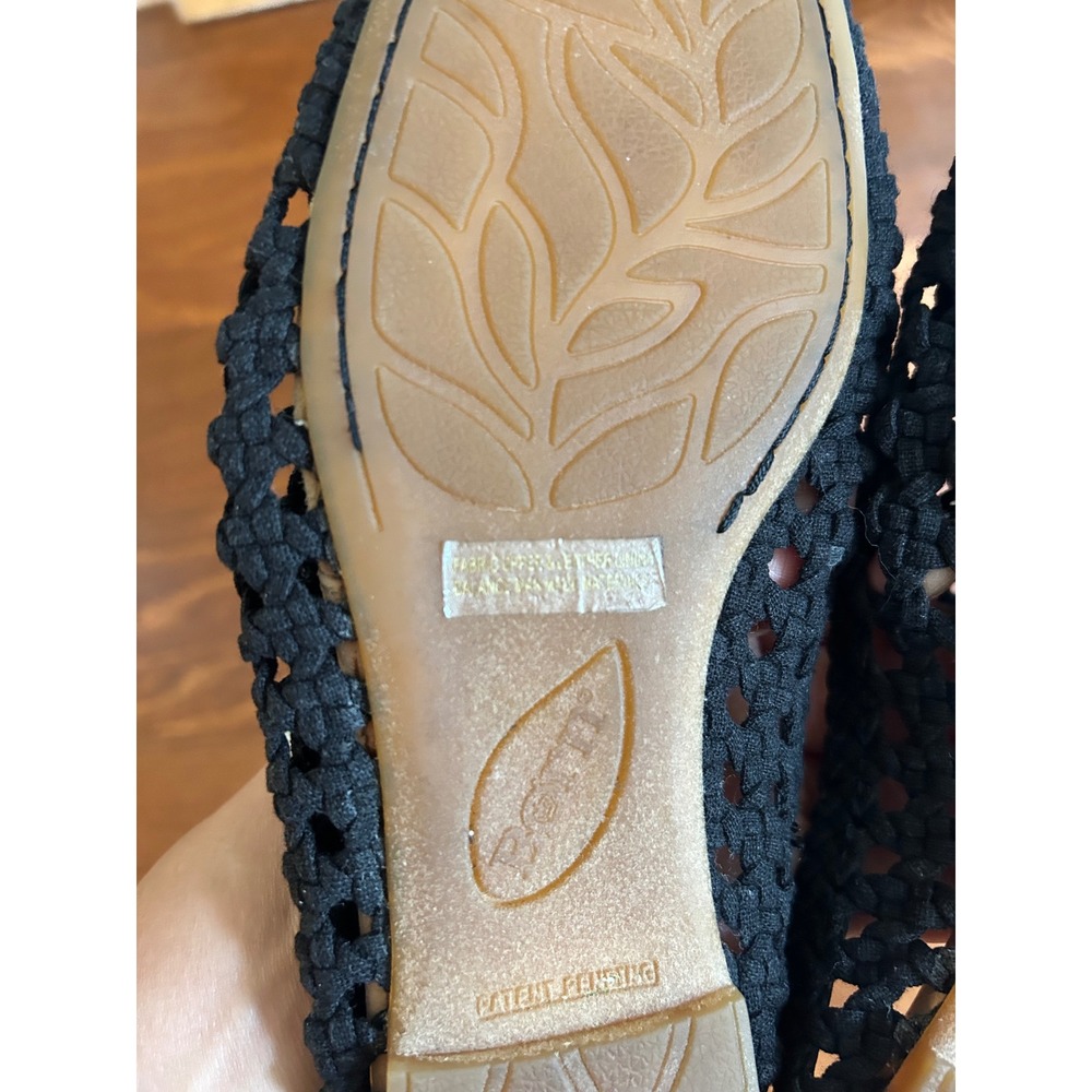 Born Womens Black Woven Fabric Mules Slip On Flats Slides Knit Beach 7 M - Picture 6 of 9